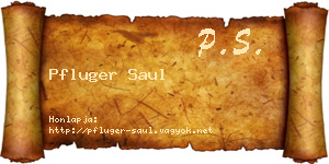 Pfluger Saul névjegykártya